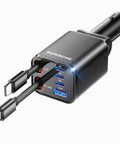 Retractable Car Charger 99W Dual Extendable Cables USB C Fast Charge For iPhone 17 16 15 14 13 12 And Samsung On The Go