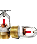 Top Shelf Heavy Duty Fire Sprinkler Head K115 Hanging Type Standard Downward Spray Ceiling Mount For Property Protection Quick Response 68C Glass Bulb Activation with red glass bulb and metal parts.