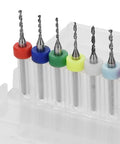 Pro Grade 1.1-2.0mm Tungsten Carbide Micro Drill Bits Set for PCB Drilling with storage box and colored rings