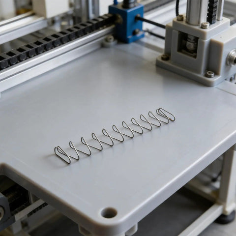 Stainless Steel Trapezoidal Flat Spring Set Two Piece Heavy Duty High Strength Compression Wire Form For Machinery Spare Parts And Industrial Spring Setups For Heavy Machinery Industrial Equipment And Precision Assemblies on industrial machine bed