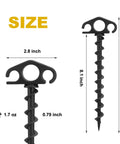 Heavy Duty Screw In Tent Stakes 9.4 Inch Ground Anchors 6 Pack For Camping Beach Canopies Tarps Gazebos And Outdoor Decor measurements
