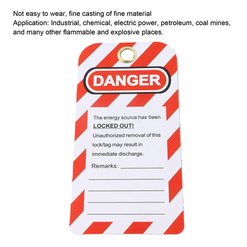 Lockout Tag Rewritable Safety Sign For Industrial Job Sites reusable warning label, red and white with text, for danger zones