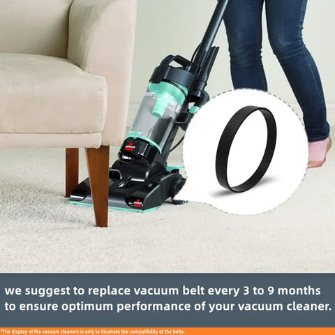 Replacement Vacuum Belts Easy Fit For Bissell Powerforce Compact Upright Vacuums shown with belt close-up and vacuum cleaner