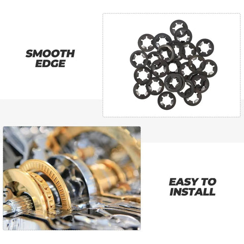 Carbon Steel Bearing Clamping Ring 1.02 Inch Blackened Finish Built To Last Retaining Washer Locking Ring in use and grouped set