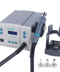 1000W Hot Air Rework Station With Digital Display, 212 to 932°F Temperature Range, 1 to 120 Level Air Flow, 3 Nozzles, Stand