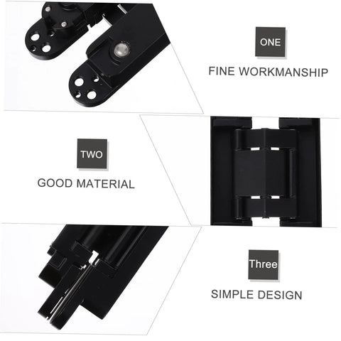 Close-up views of Concealed Hidden Door Hinge With Adjustable Alignment Satin Finish For Wooden Doors 180 Degree Swing.