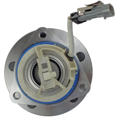 2pc Front & Rear Wheel Hub Bearing Assembly for 2000-2013 Chevy Impala Monte Carlo, ABS Sensor, top view with connector