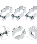 Rock Solid 3/4 Inch EMT Conduit Hangers 20 Pack With Bolts Zinc Plated Insulated Pipe Clamps, showcasing steel clips.