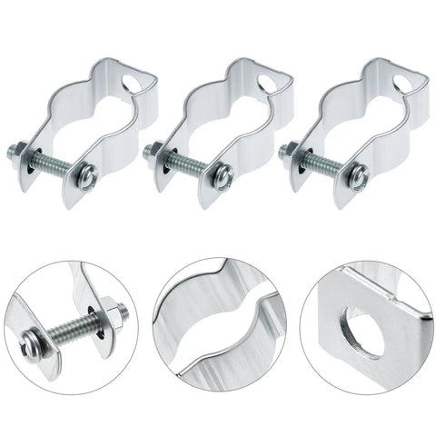Rock Solid 3/4 Inch EMT Conduit Hangers 20 Pack With Bolts Zinc Plated Insulated Pipe Clamps, showcasing steel clips.