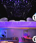 Bluetooth LED Fiber Optic Star Ceiling Light Kit With App Control and Remote creating starry sky in car and room