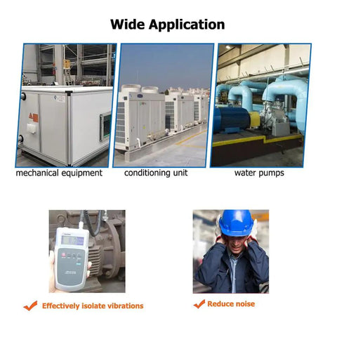 Solid As A Rock Heavy Duty Spring Floor Mount Vibration Isolator For Industrial Machinery And Commercial Equipment Featuring Rugged Shock Absorption And Zero Nonsense Durability in applications like mechanical equipment, conditioning unit, and water pumps.