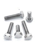 Premium TC4 Titanium Alloy Hex Bolts, M18x90mm, 10-Pack Heavy Duty Fasteners, Rust Proof Grade Five Titanium Screws in various angles.