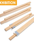 Four Pack Heavy Duty Wooden Bottom Mount Drawer Slides 16 Inch Classic Center Guide Track with metal brackets for furniture repair.