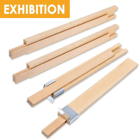 Four Pack Heavy Duty Wooden Bottom Mount Drawer Slides 16 Inch Classic Center Guide Track with metal brackets for furniture repair.