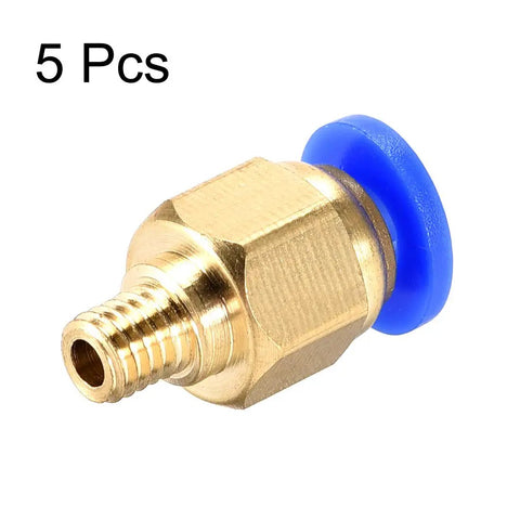 Push To Connect Pneumatic Brass Fittings For 4mm OD Tubing And 1.75mm Filament M5 Thread, 5 pack with blue seal