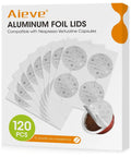 120 Pack Aluminum Foil Seal Lids For Reusable Nespresso Pods Vertuo Compatible With Nespresso Refillable Capsule Easy Snap On Tight Seal