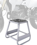 Front view of Beefy Dirt Bike Stand With Anti Slip Surface 450 Lbs Capacity Universal Detachable Motorcycle Lift Box Stand, gray.