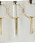 Close-up of clevis pins with hitch ring clips from the 12 Piece Heavy Duty Clevis Pin And Safety Pin Kit for secure fastening.