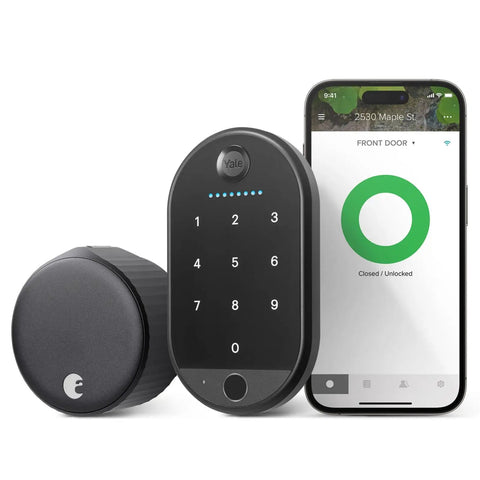 Premium Locked In WiFi Smart Lock Featuring Fingerprint Access And Keypad Touch For No Sweat Upgrades To Your Existing Front Door Deadbolt Setup In Sharp Black