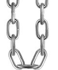 Close-up of One Quarter Inch Six And A Half Foot 304 Stainless Steel Link Chain Heavy Duty For Trailers And Towing Anti Theft Security