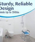 Heavy Duty Shower Chair With Backrest For Bathtub Non Slip Bath Seat in modern bathroom setting