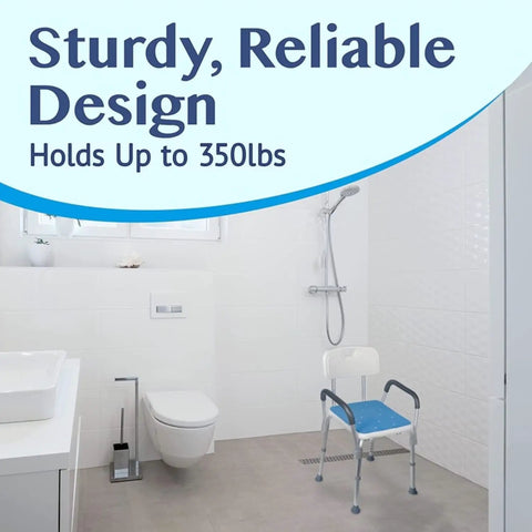 Heavy Duty Shower Chair With Backrest For Bathtub Non Slip Bath Seat in modern bathroom setting