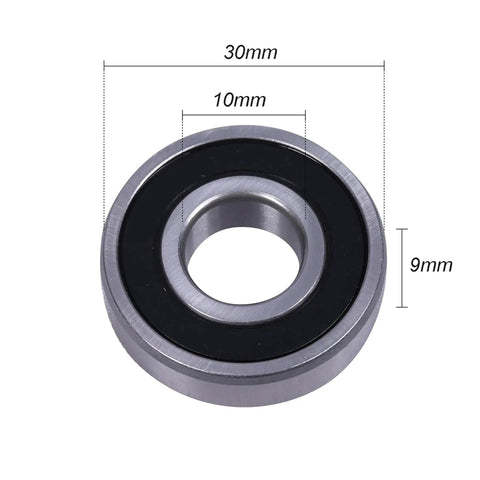 Two Pack 6200-2RS Deep Groove Ball Bearings 10x30x9mm Pre Lubricated For High RPM Chrome Steel P6 ABEC 3 Double Sealed