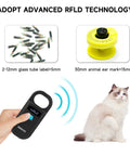 Rechargeable Pet Microchip Scanner RFID EMID Reader 134 2kHz And 125kHz Chip Detector shown scanning cat