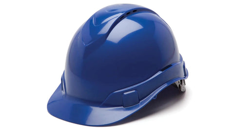 Cap Style Hard Hat With Ventilated Design And 4 Point Ratchet, Lightweight ABS Safety Helmet In Blue, Low Profile Fit, Rear Padded Suspension For All Day Comfort, Reversible Orientation, Temperature Resistant For High And Low Temps