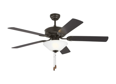 Haven 52 Inch Bronze Ceiling Fan With LED Light And Pull Chain, 5 MDF Blades, 3241 CFM, Three Speed Control, Includes Downrod