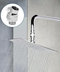 All Metal Swivel Ball Shower Head Adapter With Heavy Duty Adjustable Arm Extension Connector And Pivot Ball For Easy Angle Change Universal Shower Component Brass Build Rust Proof Silver, brass, 4.9cm