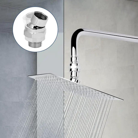 Solid Brass Shower Head Swivel Ball Adapter For Flexible Shower Positioning, Universal Shower Arm Connector, Angle And Rotation Adapter, Rust-Resistant, Easy Install, Durable Brass Construction Fits Most Heads And Arms installed on chrome shower arm