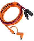 Tough Outdoor Solar Power Cable With Dual DC Connectors 8.0x2.0mm And 7.9x0.9mm For Secure Device Charging, Reliable Energy Transfer, And Protecting Sensitive Electronics During Outdoor Use; orange PVC jacket