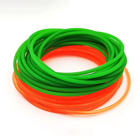 Green Orange Polyurethane Conveyor Belts Round PU Drive Belts 1 Meter Length Meltable Cord Dia 1.5mm Through 18mm Multiple Diameters