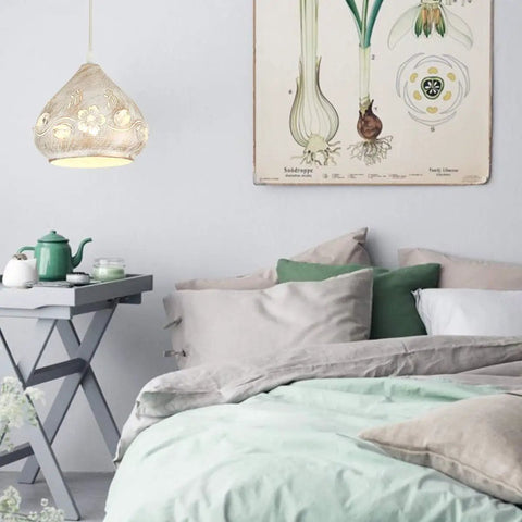 Bedroom with Crystal Plug In Pendant Light With 16.4 Ft Swag Cord, Dimmable Hanging Lamp, white finish, elegant glam vibe