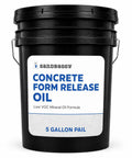 Pro Grade Concrete Release Agent And Non Staining Form Oil Crafted For Slick Form Stripping And Glassy Smooth Finishes That Help Contractors Crush Every Pour Job Without The Mess in a 5-gallon pail.