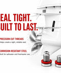 Beefy Stainless Steel Lower Unit Magnetic Drain And Vent Plug Kit With Red Gaskets in marine-grade outboard motor use