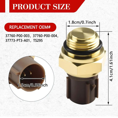 Keep Your Daily Driver From Getting Fried With This Bolt On Radiator Coolant Fan Switch And Engine Temp Sensor Replaces Oem 37760P00003 Fits Most Rides Smoothly showing size and details of sensor.