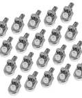 24 Pack Zinc Alloy Shelf Support Pegs For Cabinets And Cupboards, showing sturdy silver shelf pins with a seven shaped design.