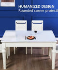 Clear 14x24 Inch Desk Blotter Mat Transparent PVC Table Protector Pad For Small Offices on dining table with rounded corners