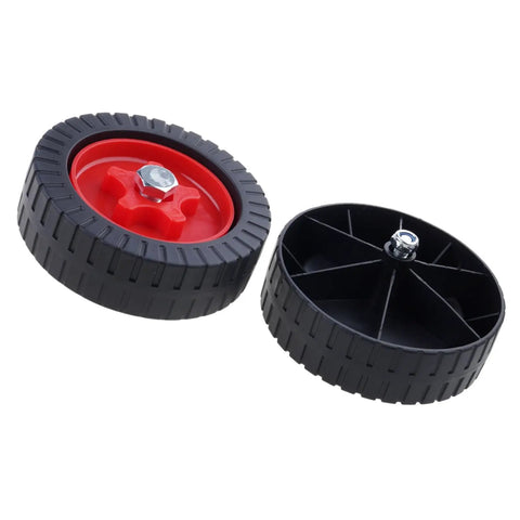 Two Pack Battery Powered Lawn Mower Attachments With Roller Wheels For Breezy Maneuvering And Simple Assembly Boosting Stability
