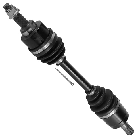 Honda Front Right Complete CV Joint Axle For TRX420 Rancher 4x4 2010 2011 2012 2013 Replacement Part OEM Equivalent Durable Heavy Duty Upgrade Direct Fit Easy Install No Vibration Performance, black ATV axle with boots