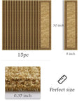 Non Slip Stair Treads For Wood Steps Indoor 15 Piece PVC Backed Yellow Stair Carpet Mats Safe Durable Easy Install