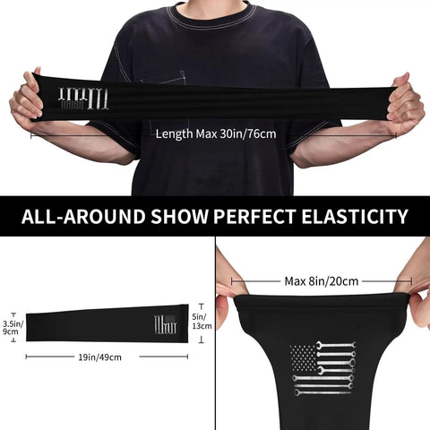 Ultra Light Ice Silk Cooling Arm Sleeves Featuring Iconic American Flag Print Provide Dependable Sun Blocking And Keep Your Forearms Chill Through Long Shifts And Weekend Projects