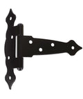 Single black 5-inch T hinge from Six Pack Heavy Duty 5 Inch Gate Hinges Strap Hinges For Barn Doors Shed Doors Outdoor T Hinge For Wood Fence