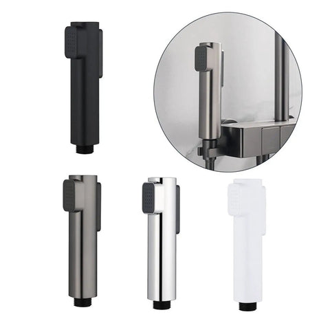 Plastic Bidet Sprayer Multi-Functional Handheld Faucet Toilet High Pressure Shower Self Cleaning Accessories(Silver) displayed in black, silver, and white finishes.