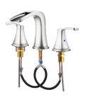 Two Handle Widespread Waterfall Roman Bathtub Faucet With Valve In Brushed Nickel Tub Filler For Luxury Bath 4.6 GPM Flow At 60 PSI