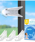 Kid Safe Sliding Door Lock Kit 4 Pack No Drill Childproof Window Locks For Glass Doors Cabinets Closets And Patio Baby Proofing