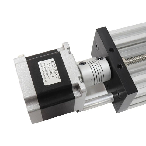 Integrated T8 Screw Linear Actuator Kit With NEMA23 Mounts C Beam Style Sliding Frame Compact All In One Unit For Small 3D Printers CNC Routers And Precise Linear Positioning Projects, angled close-up
