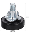 Adjustable Furniture Leveling Feet Kit 12 Pcs With T Nuts And Anti Slip Pads 1/4 Inch Thread Carbon Steel And PP Build close-up